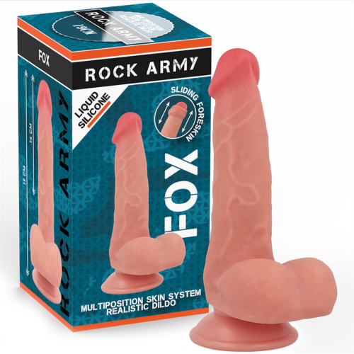 Dildo Rock Army Fox 19 cm z przyssawką - podwójna gęstość