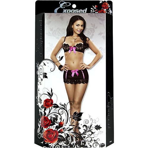 Zestaw bielizny Exposed SEQUIN LACE BRA, SKIRT