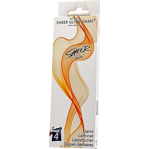 Dams Glyde Black/Cola 4 sztuki - Cienkie barery do seksu oralnego