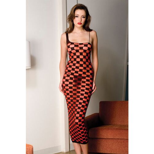 Sukienka Music Legs z długim krojem i wzorem w kratę