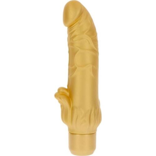 Wibrator GET REAL Gold Dicker z dodatkiem stymulatora