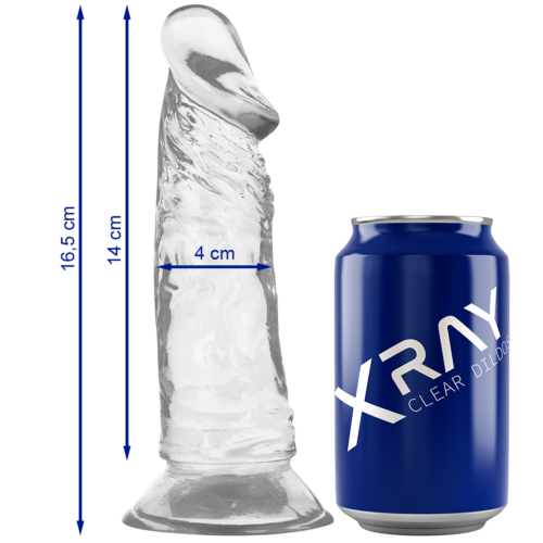 Dildo X RAY Clear 16.5 CM z realistycznym kształtem