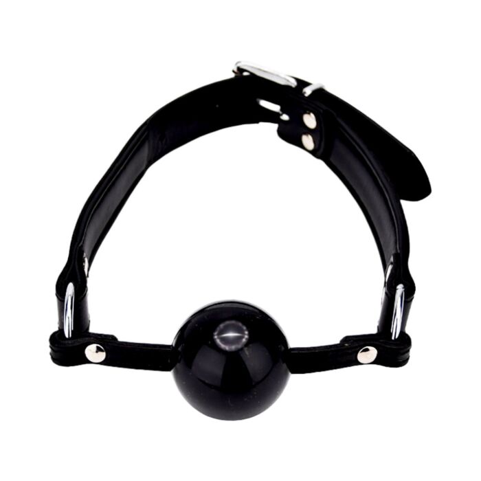 Gag skórzany Bound 59 cm z silikonową kulą Gag skórzany Bound 59 cm z silikonową kulą