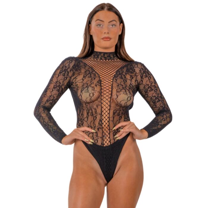 Body Lace by LJ z eleganckim wysokim dekoltem Body Lace by LJ z eleganckim wysokim dekoltem