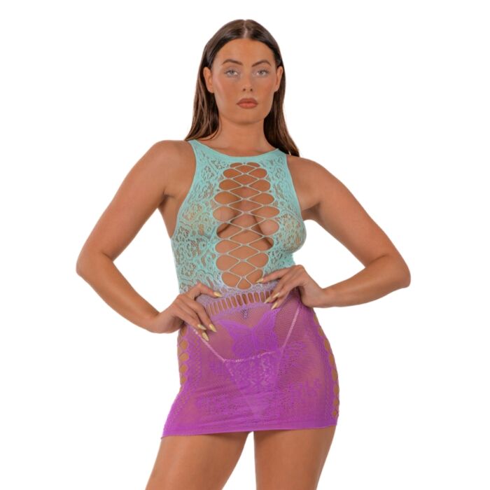 Sukienka Mini Lace LJ Ombre z faux lace-up Sukienka Mini Lace LJ Ombre z faux lace-up