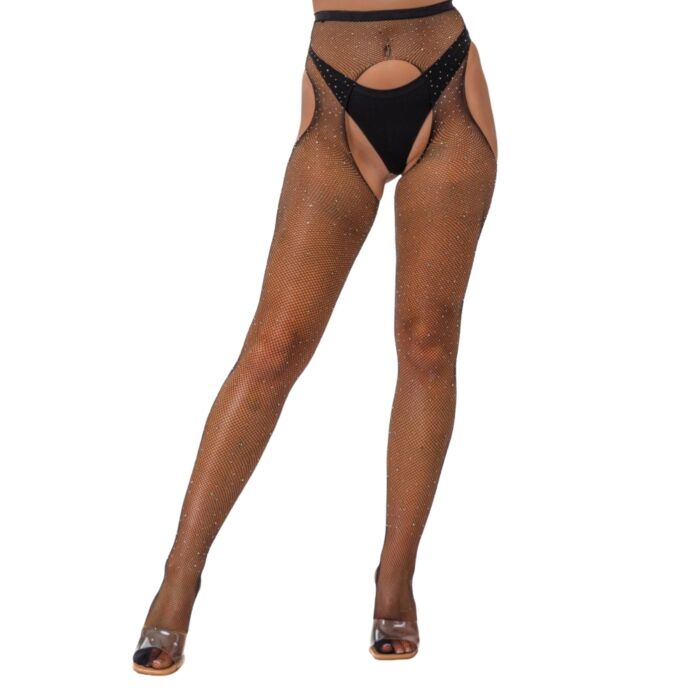 Rajstopy Lace by LJ Rhinestone Fishnet Crotchless Rajstopy Lace by LJ Rhinestone Fishnet Crotchless