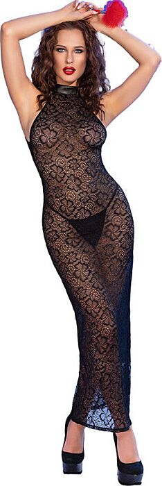 Babydoll długi Chilirose CR 4690 z tanga