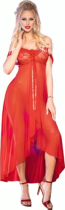 Babydoll Chilirose CR 3716 Czerwony L/XL Elegancki