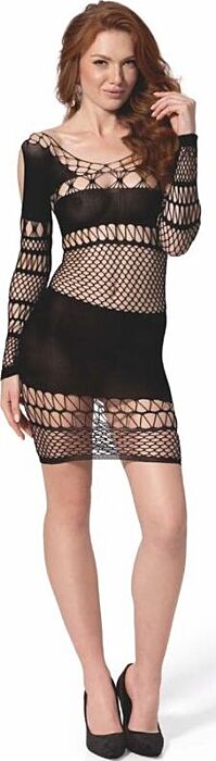 Bodystocking PASSION - BS 105 Czarny Seksowny Design