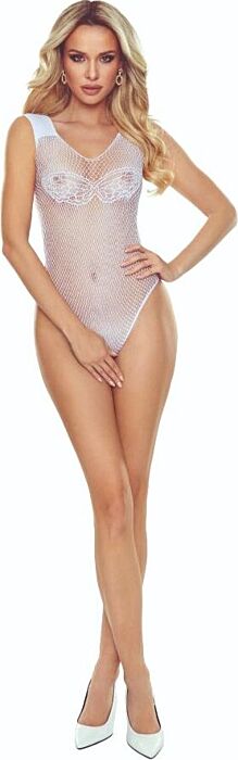 Bodystocking PASSION BS109 Mariposa Biały