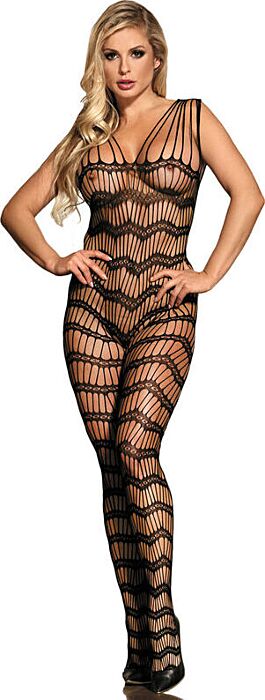 Bodystocking SUBBLIME Crotchless Elegancki Czarny