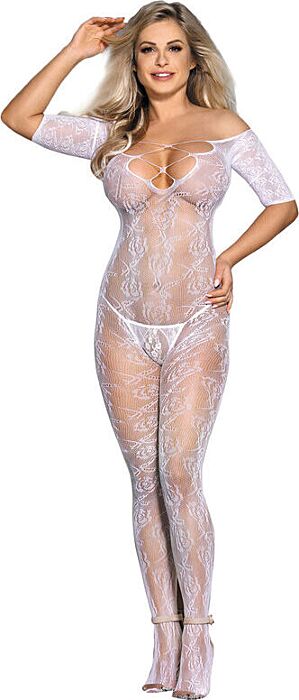 Bodystocking SUBBLIME Crotchless Różowy Kwiatowy Bodystocking SUBBLIME Crotchless Różowy Kwiatowy