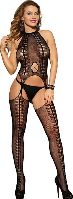 Bodystocking SUBBLIME 952013 Czarne z Dekoltem