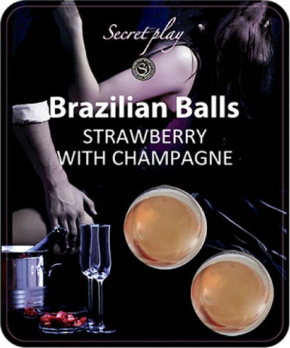 Bolas Brazilian Balls SECRETPLAY z lubrykantem truskawkowym