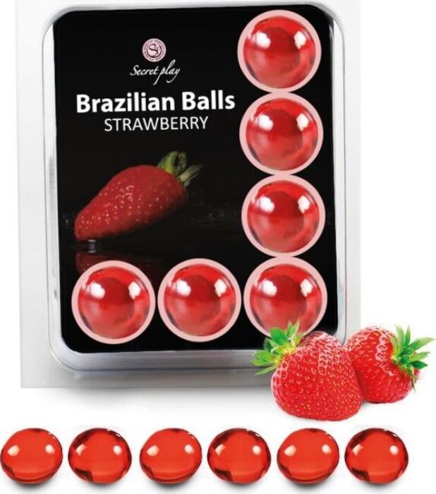 Bolas Brazilian Balls SECRETPLAY - Zestaw 6 truskawkowych Bolas Brazilian Balls SECRETPLAY - Zestaw 6 truskawkowych