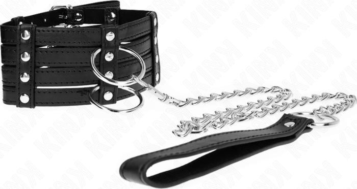 Collar z linką KINK 65 cm - Elegancja BDSM Collar z linką KINK 65 cm - Elegancja BDSM