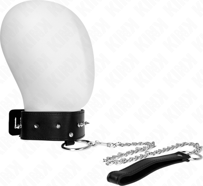 Collar z linką KINK 65 cm z twardymi ćwiekami
