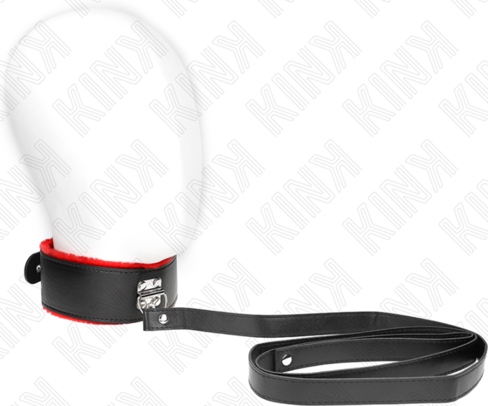 Kolczatka KINK Collar z Szelką Czerwony Skórzany