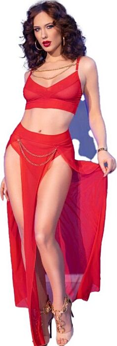 Zestaw Chilirose CR 4850 Top Czerwony z Legginsami