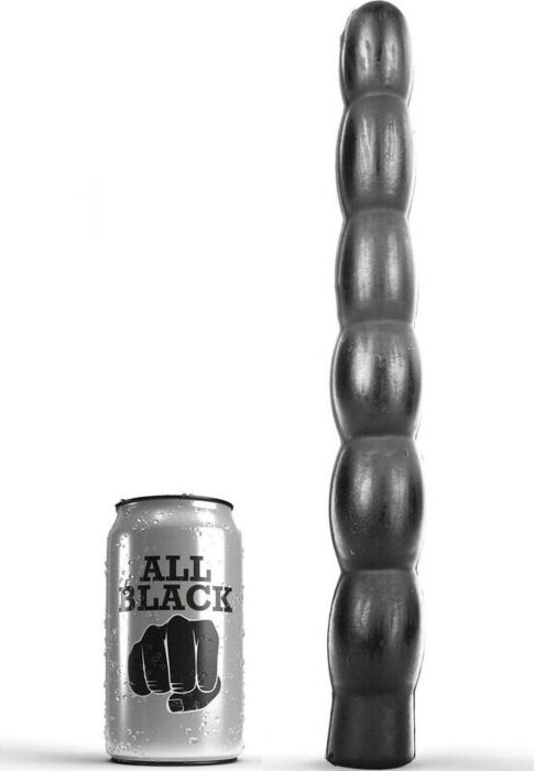 Dildo anal ALL BLACK 32 cm — falisty i giętki