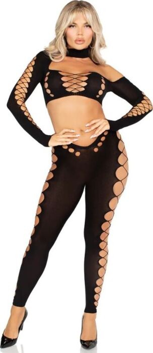 Crop Top i Leggins Leg Avenue - Seksowny Cut-Out Crop Top i Leggins Leg Avenue - Seksowny Cut-Out