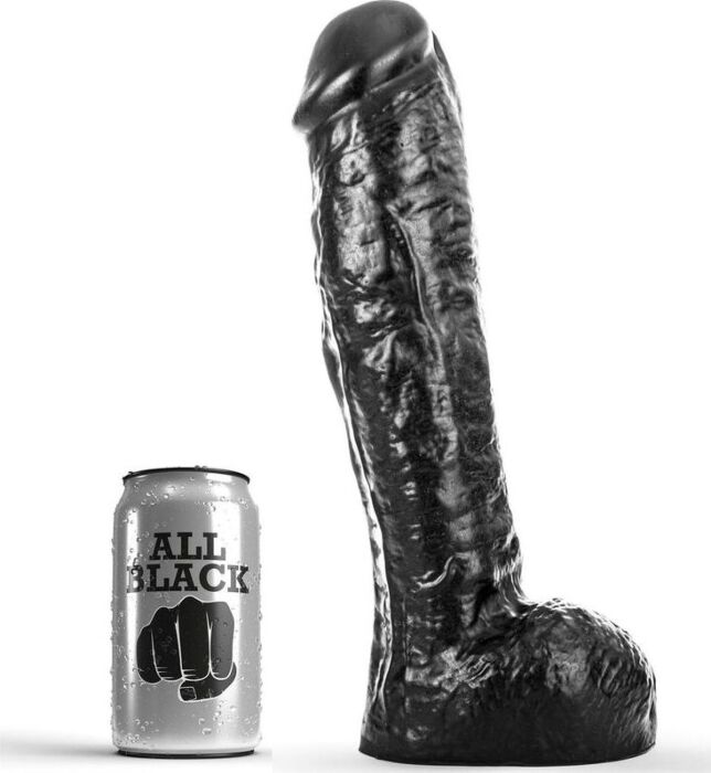 Dildo ALL BLACK DONG 29 cm gruby trzon