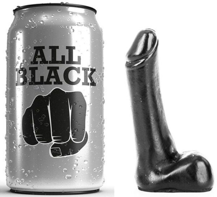 Dildo ALL BLACK 9 cm — smukłe i poręczne