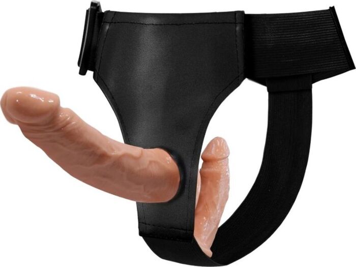 Dildo podwójny BAILE Ultra Passionate z uprzężą