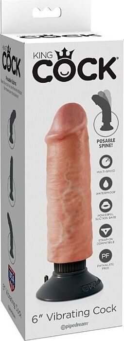 Dildo wibracyjne KING COCK 15,24 cm realistyczne