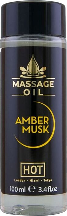 Olej do masażu HOT Amber & Musk - 100 ml z witaminą E