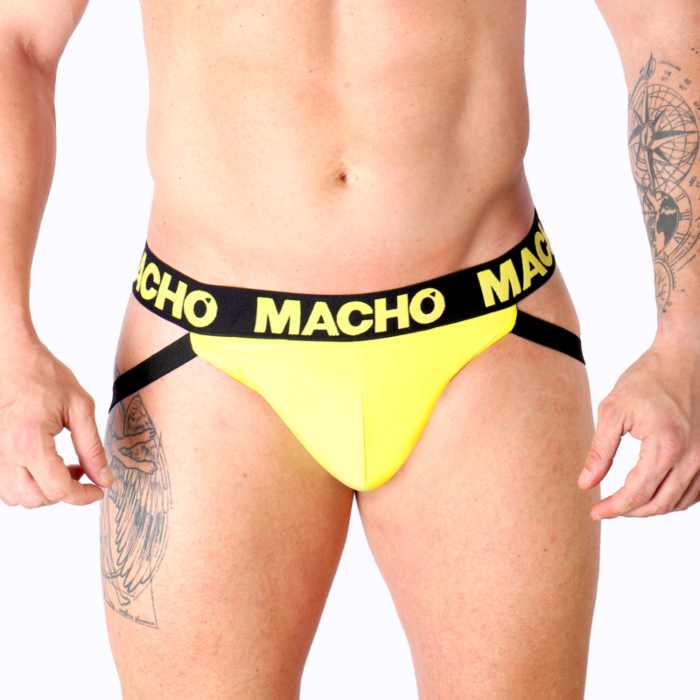 Jockstrap MACHO MX25A Żółty Lycra z odkrytym tyłem