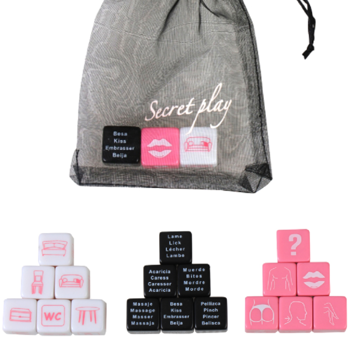 Gra erotyczna SECRETPLAY — zestaw 3 kostek