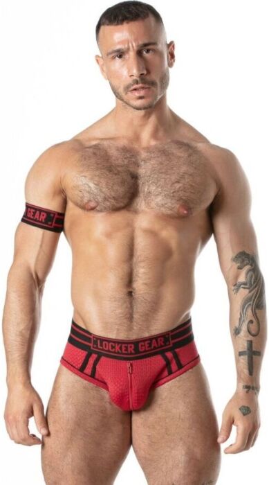 Majtki LOCKER GEAR SPORT MESH JOCK BRIEF czerwone XL
