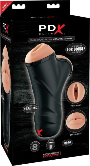 Masturbator podwójny PDX ELITE – usta i pochwa