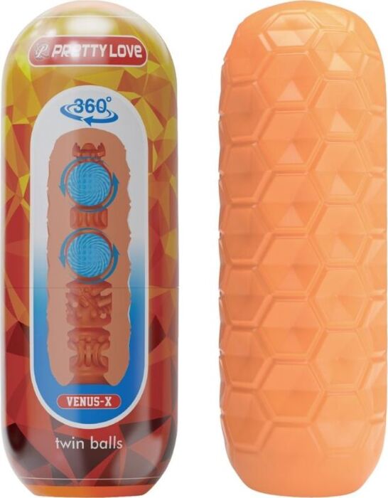 Masturbator Pretty Love Twin Balls Pomarańczowy