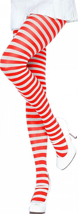 Medias Leg Avenue Rayas Białe/Czerwone - Styl i Elegancja
