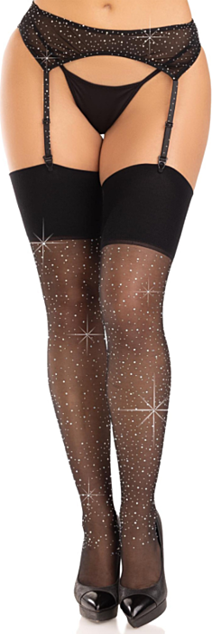 Medias Spandex Leg Avenue z Diamentami Czarne