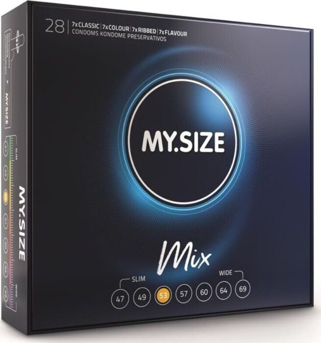 Pakiet Mix Prezerwatyw MySize 53mm - 28szt.