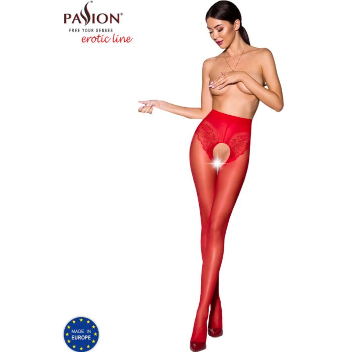 Czerwone rajstopy 3/4 PASSION - TIOPEN 006 Czerwone rajstopy 3/4 PASSION - TIOPEN 006