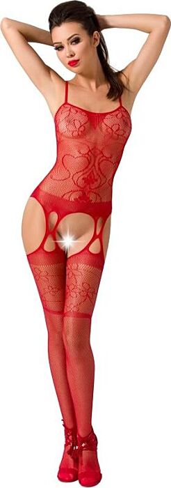 Bodystocking z czerwoną koronką Passion