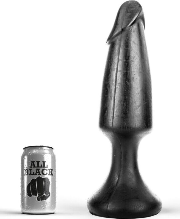 Plug anal ALL BLACK 35 cm z kształtem penisa