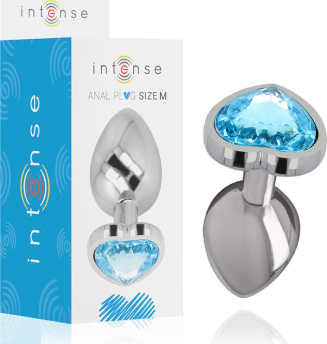 Wtyczka Niebieskie Serce - Metalowa Aluminium Rozmiar M