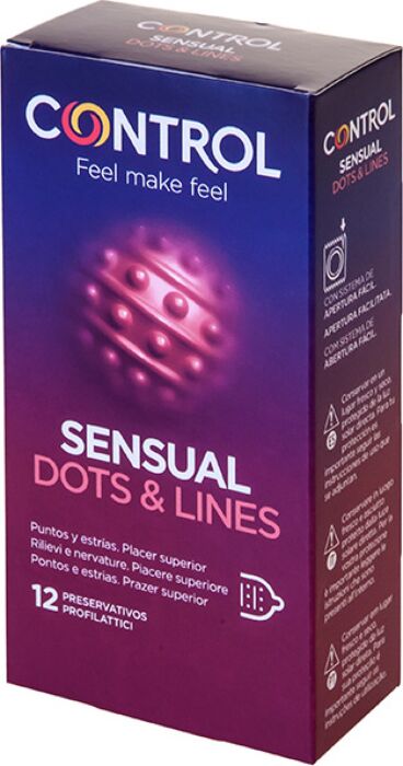 Prezerwatywy CONTROL Sensual Dots & Lines - stymulacja