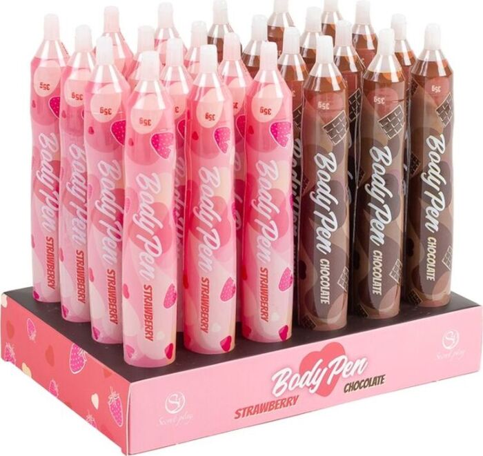 Jadalne pisaki do ciała SECRETPLAY COSMETIC BODY PEN DISPLAY, 24 sztuki