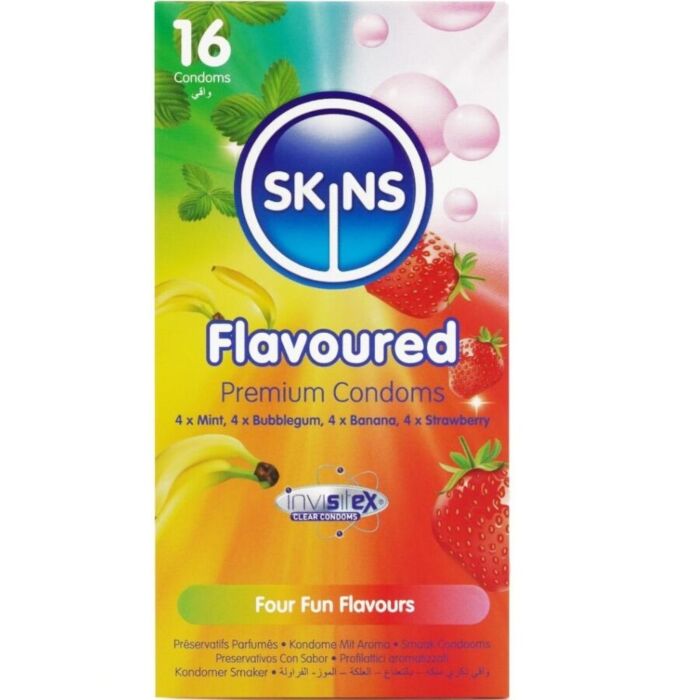 Prezerwatywy SKINS Multi Flavors 16 | 4 smaki Prezerwatywy SKINS Multi Flavors 16 | 4 smaki