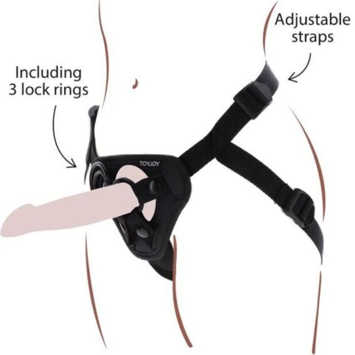 Strap-On Get Real - Czarny Harness z silikonem Strap-On Get Real - Czarny Harness z silikonem