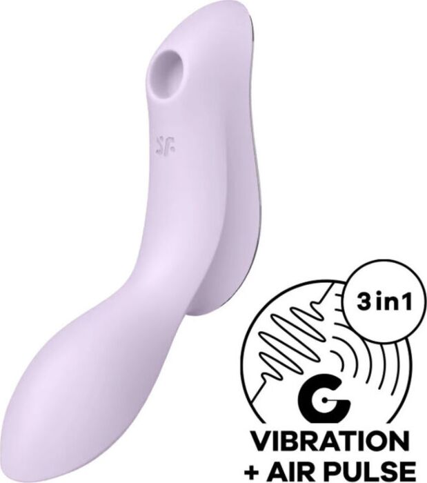 Stymulator ssący i wibrator punktu G SATISFYER Curvy Trinity 2