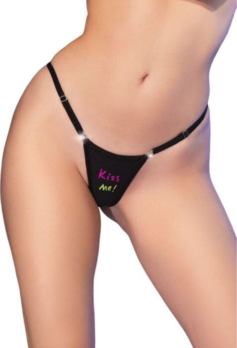 Tanga Chilirose CR 4836 Kiss Me Czarny L/XL