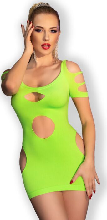 Minivestido Chilirose CR 4671 Zielony - Seksowny