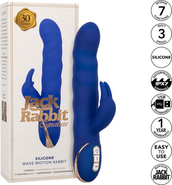Wibrator CalExotics Jack Rabbit Fala Niebieski